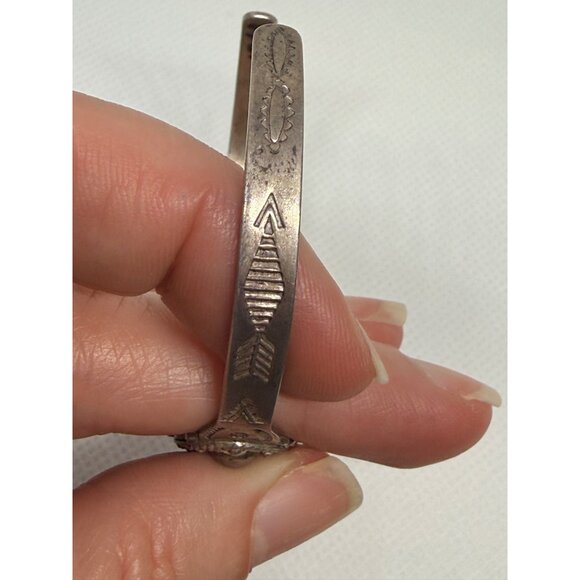 Vintage Small Royston Turquoise & Sterling Silver Handcrafted Cuff Bracelet - Picture 3 of 8